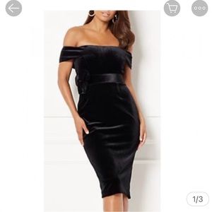 Eva Mendes Elyse Off The Shoulder Midi Dress - Size 2